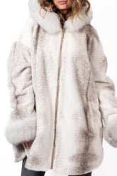 Women's exclusive alpaca coat Valentina White Melange